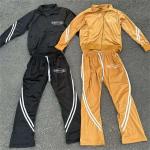 Custom Jogging Suits Unisex Velvet Zip up Tech Fleece Jacket Windproof  Flare Sweatpants Stripe Sweatsuit Tracksuits for Men for sale