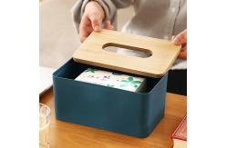 China Removable Rectangular Household Storage Container Wooden Bamboo Tissue Box supplier