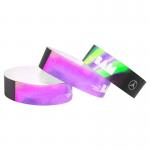 Durable Custom Printed Paper Wristbands For Events White Blue Lightweight for sale