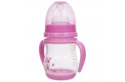 China Double Handle PP Polypropylene Baby Bottles Customized Logo supplier
