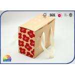 Kraft Paper Gift Box Flowers With Silk Handle Customized Logo Matte Varnishing for sale