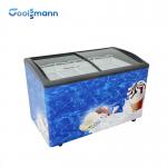 2m Length Ice Cream Display Freezer Showcase Energy Saving Clear Glass Cabinet for sale