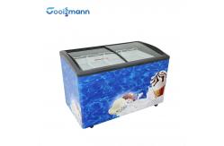 China 2m Length Ice Cream Display Freezer Showcase Energy Saving Clear Glass Cabinet supplier