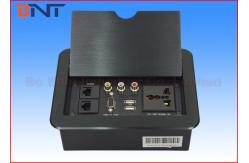 China Multi Functional Manual Flip Up Outlet , Hidden Desk Mounted Power Sockets supplier