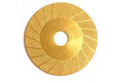 China 4 Inch Titanium Plating Diamond Tile Blade Wave Cutting Wheel Grinding Disc supplier