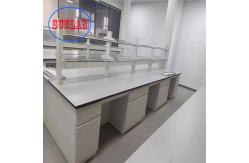 China Yellow Chemistry Lab Workbench With Insertion Aluminum Alloy Handle And Reagent Racks supplier