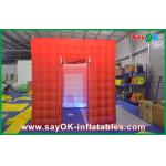 Inflatable Cube Tent Red 2 Door Inflatable Photo Booth With Top Opening Amusement Park Use for sale