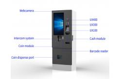 China Waterproof  Automatic Parking Ticket Credit Card Cash Coin Self Payment Machine Kiosk supplier