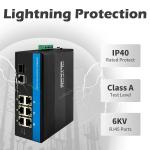 Gigabit Industrial Managed PoE Switch 7 Port With 2.5G Fiber Ring Manageable for sale