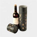 Custom Paper Black Round Gift Cardboard Wine Box for sale