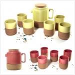 Anti Friction Custom Cork Teapot Sugar Pot Multipurpose White Yellow Red for sale