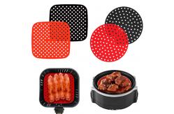 China Reusable Square Silicone Air Fryer Mat Non Stick 21cm supplier
