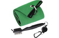 China New Style WaffleGolf Towel Custom Print Microfiber Golf Towel With Hook supplier