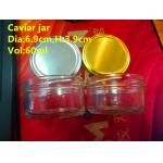 High Transparent Glass Caviar Packaging Jar 1oz 50-60gram FDA Approved