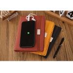 Leather A5 Wireless Charging Notebook With Built In Power Bank Recyclable for sale