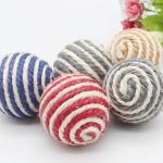 Cat Pet Hemp Rope Woven Ball Chew Rattle Scratch Toy Interactive Scratch Chew Toy Pet Cat Dog for sale