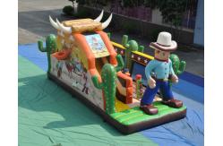 China PVC Inflatable West Cowboy Themed Dry Slide For Swimming Pool supplier