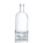 In Stock 750ml Transparent Whiskey Spirit Glass Liquor Bottle With Cork for sale