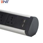 Aluminum Alloy Modular desktop Power Outlet , Conference Table Clamp Mount Power Outlet for sale