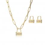 Star Lock 18K Gold Jewelry Set Contemporary Diamond Clavicle Chain Necklace for sale