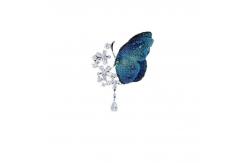 China Customizable Butterfly Brooch - Handcrafted Side Diamonds & Timeless Elegance​ supplier