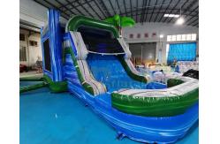 China Palm Tree Jumping Inflatable Bouncer Slide For Backyard supplier