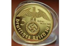 China German Gold Plated 1938 Iron Cross 5 Reichsmark Coin supplier