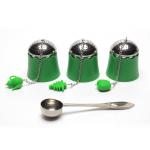 China SGS Stainless Steel Tea Bag Strainer Infuser U Bond Silicone Tray Metal Chain for sale