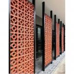 Beautiful Customized Perforated Terracotta Red Brick Wall Ventilation Breeze Block For Hotel for sale