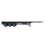 Two used three-axle flat semi-trailers with high cost performance.