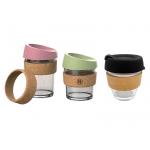 Reusable Custom Cork Band Brew Cork Sleeve Glass And Cork Coffee Cup for sale