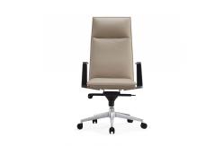 China High Back Genuine Leather Executive Chair 5 Position Sychron Mechanism supplier