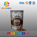 Stand Up Plastic Pouches Packaging Aluminum Foil Coffee Beans Bag With Valve And Zipper for sale
