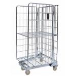 Galvanized Metal Stock Roll Cage Trolley Demountable Space Saving for sale