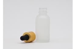 China 50ml Frosted Clear Oil Bottle Essential Oil Glass Bottles With Matte Gold Dropper supplier