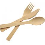 China 170mm Bamboo Cutlery Set Disposable Utensils Set Biodegradable Wrapped Cutlery For Party Wedding for sale