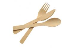 China 100% Bamboo Forks Spoons Knives Cutlery Compostable Biodegradable Utensils Set supplier
