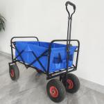 Stainless Steel Frame Collapsible Folding Wagon Pneumatic Tire Wheels Portable Garden Cart for sale
