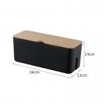 Wooden Lid 34*13*14cm Cable Organizer Box Storage For Desk for sale