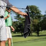 Recycled Microfiber Waffle Weave Golf Towel Custom Logo With Hook