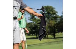 China Recycled Microfiber Waffle Weave Golf Towel Custom Logo With Hook supplier