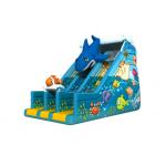 Dark Blue Undersea World Lovely Dolphin Inflatable Dry Slide , 3 Years Guarantee for sale