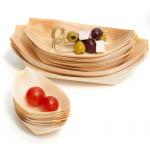 7inch Handmade Wood Disposable Serving Cone Sushi Food Boat For Dessert for sale