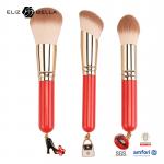 3pcs Wooden Handle Essential Cosmetic Brush Set Synthetic Hair Makeup Tools OEM ODM for sale