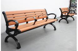 China Recycled Plastic Wood Outdoor Bench With Backrest Sandblasted Powder Coated Finsh supplier