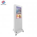 White 32 Inch IP55 Protection Portable Digital Signage With Wheels for sale