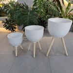 Rustic Fiber Clay Planter Waterproof With Drainage Holes