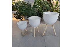 China Rustic Fiber Clay Planter Waterproof With Drainage Holes supplier