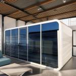 Customized Apple Cabin House with Metal Carved Panel and Integrated Ceiling for sale
