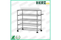 China Movable ESD Storage Shelves Single / Double Peak Wire Structure With Caster / Handle supplier
